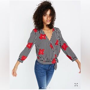 Madewell Wrap Top in Candied Orchids XS